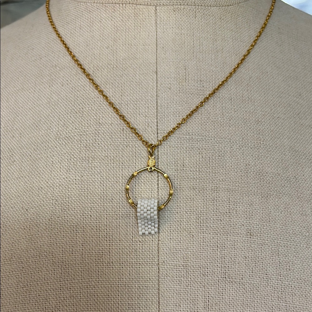 Funny toilet paper roll necklace